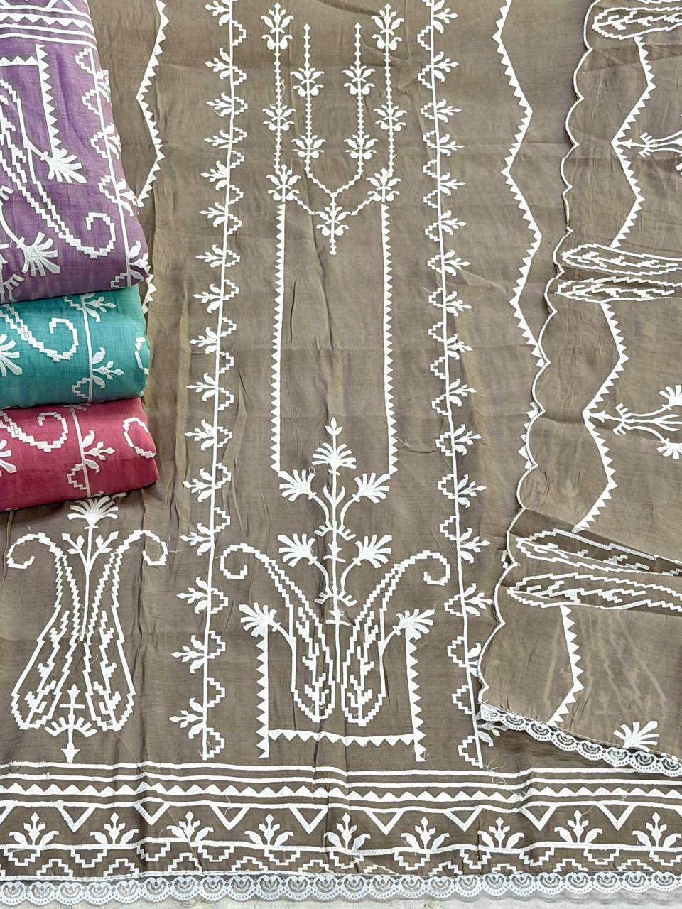 Siara By Fashid Stylish Beautiful Colourful Mall Chanderi Dresses At Wholesale Price